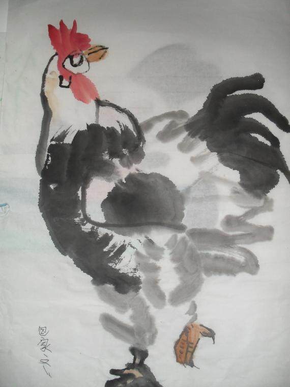 国画《公鸡》