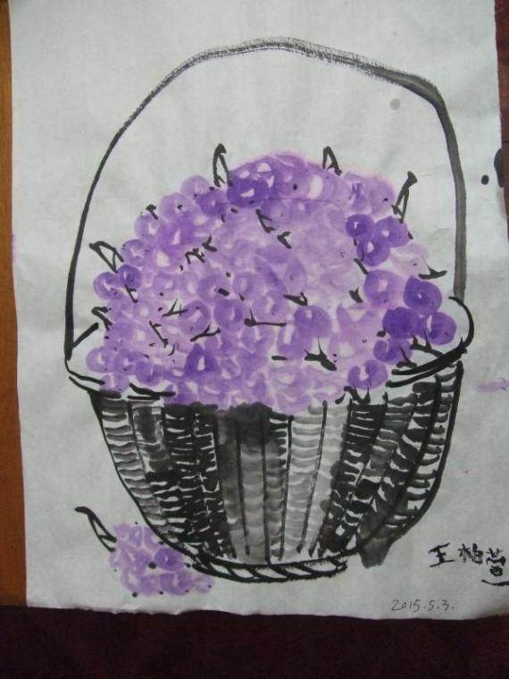 毛笔画葡萄1