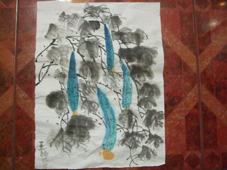 毛笔画黄瓜