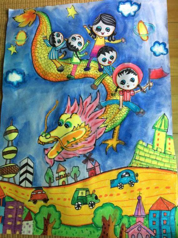 天赋秀场 绘画作品徐睿萱 六年级 衢州市鹿鸣小学 龙 绘画作品徐睿萱