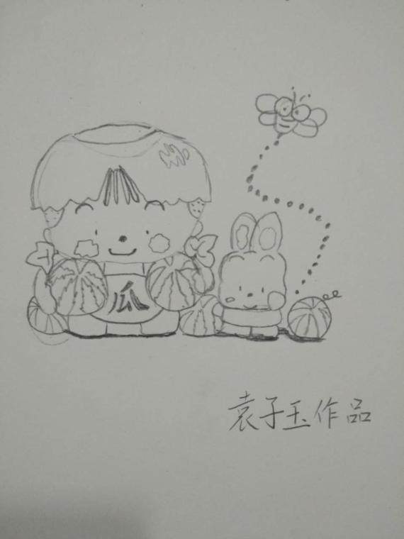 西瓜太郎上色前
