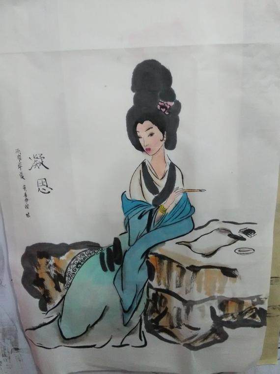 凝思（国画写意）