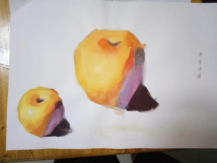 素描色彩《苹果》